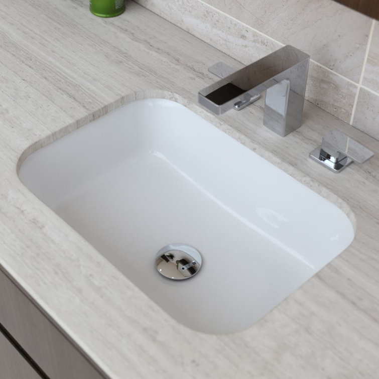Eleganza 15.25'' White Porcelain Rectangular Undercounter Bathroom Sink