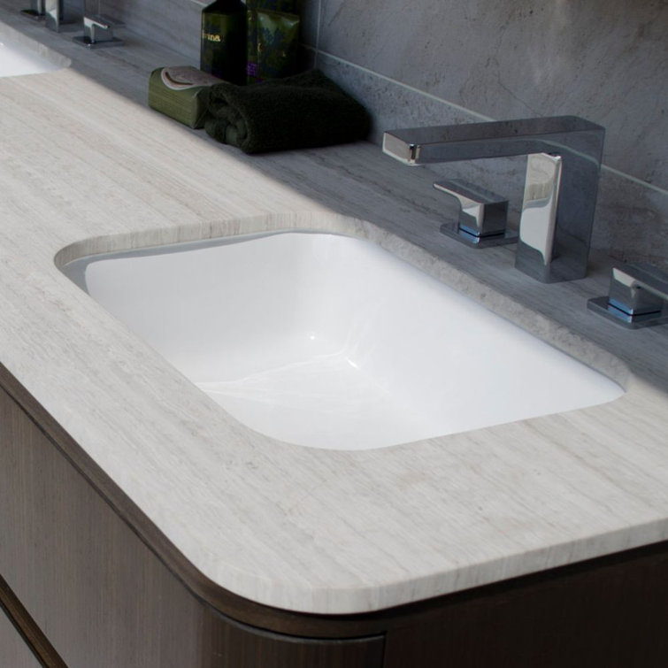 Eleganza 15.25'' White Porcelain Rectangular Undercounter Bathroom Sink