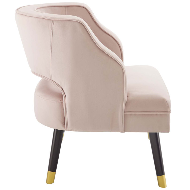 Elegant Gray Velvet Wood Accent Chair with Button Tufting
