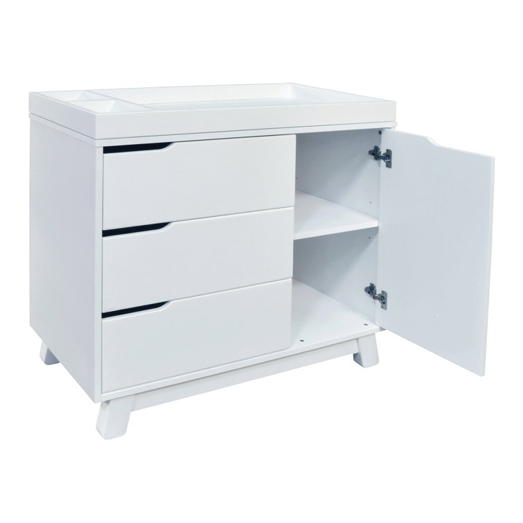 Ivory Pine Wood 3-Drawer Changing Table Dresser