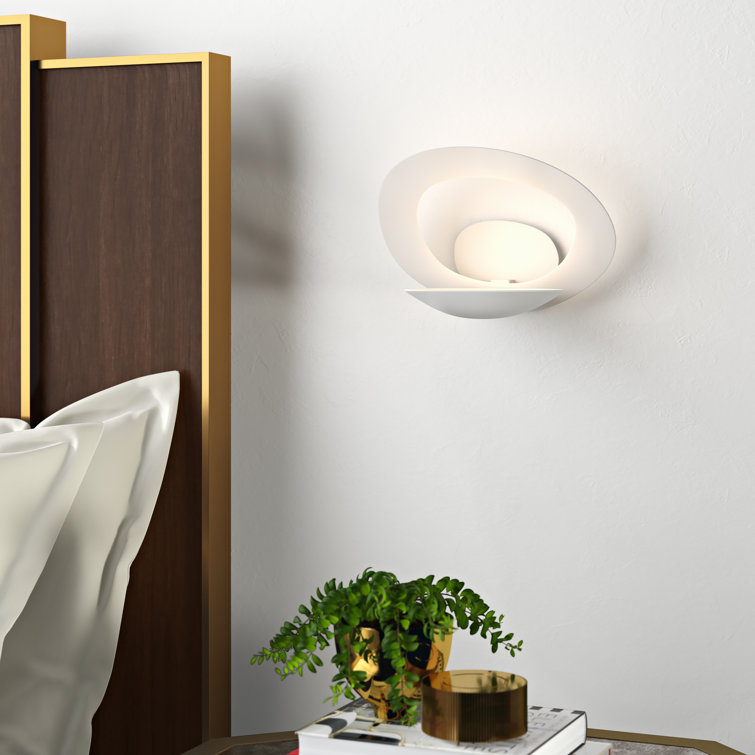 White Sculptural Aluminum Dimmable Wall Sconce