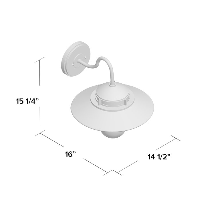 Atwell Aged Zinc 1-Light Outdoor Wall Light with Clear Seedy Glass