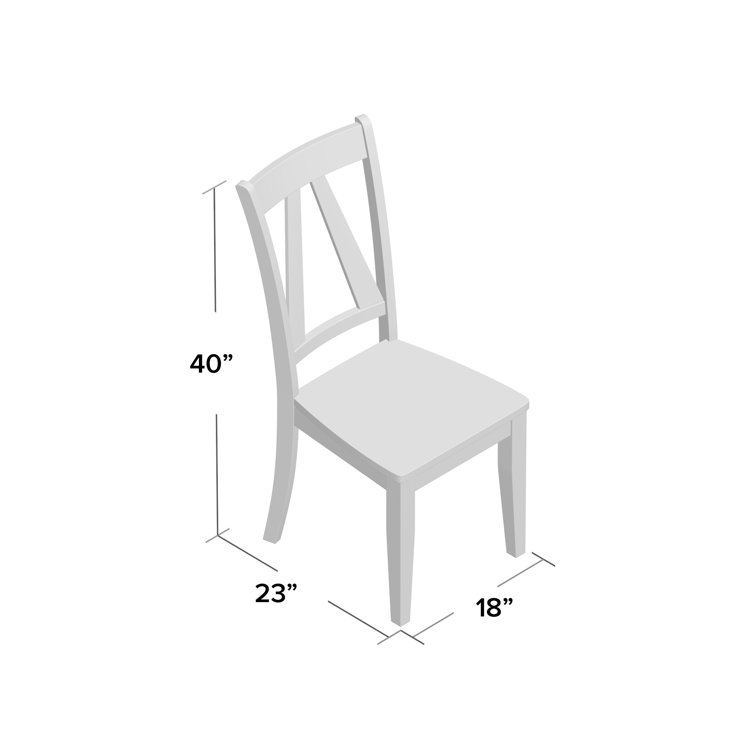 Ash Wood Distressed Slat Back Side Chair Set of 2