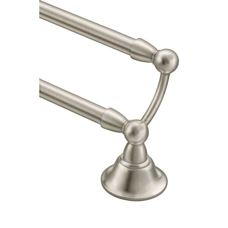 Brushed Nickel 24-Inch Double Wall Mounted Towel Bar