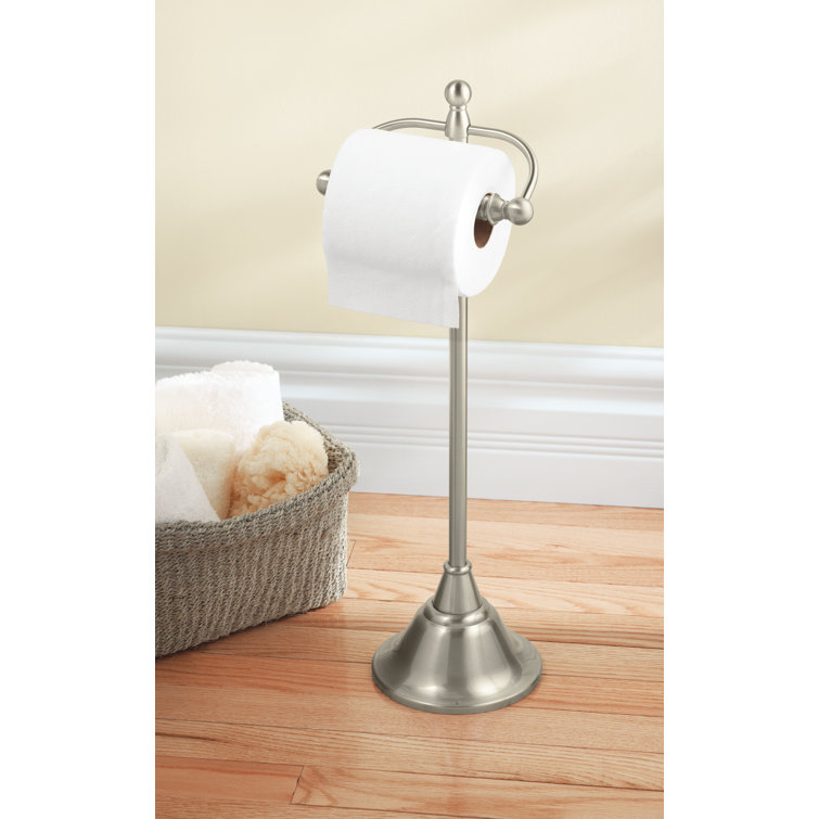 Brushed Nickel Freestanding Modern Toilet Paper Holder