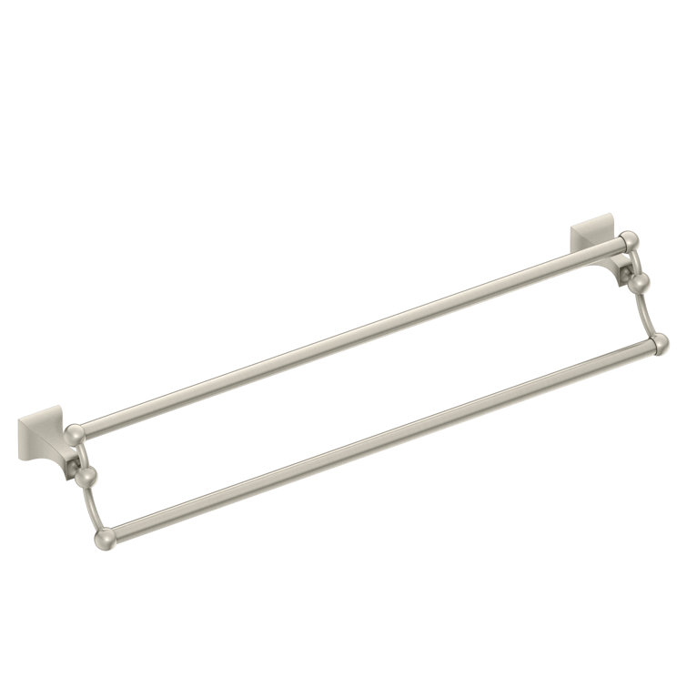 Brushed Nickel 24-Inch Double Wall Mounted Towel Bar