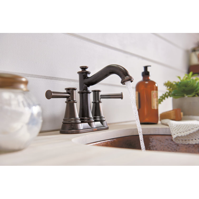 Elegant Belfield Polished Nickel Two-Handle Centerset Bathroom Faucet