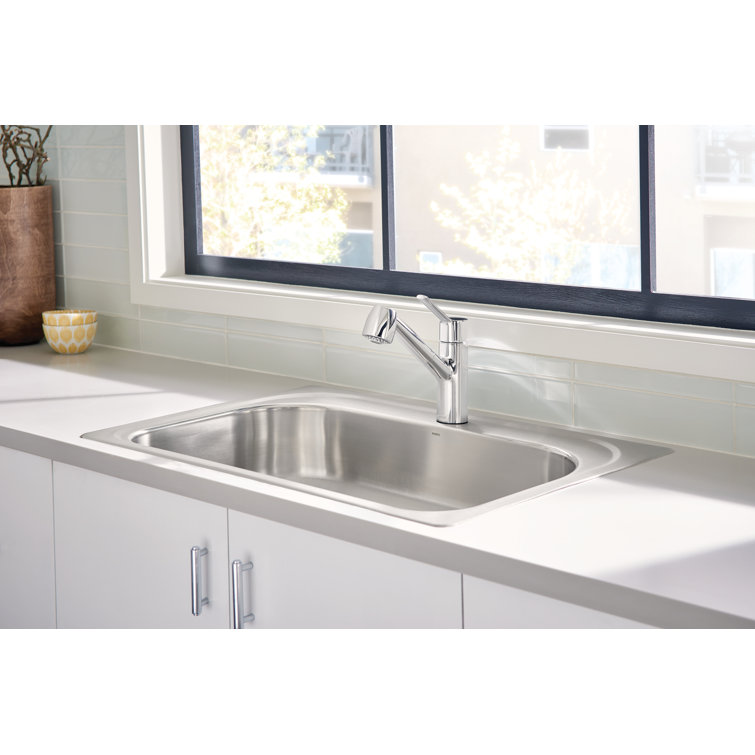 Chrome Modern Pull-Out Spray Kitchen Faucet with Single Handle