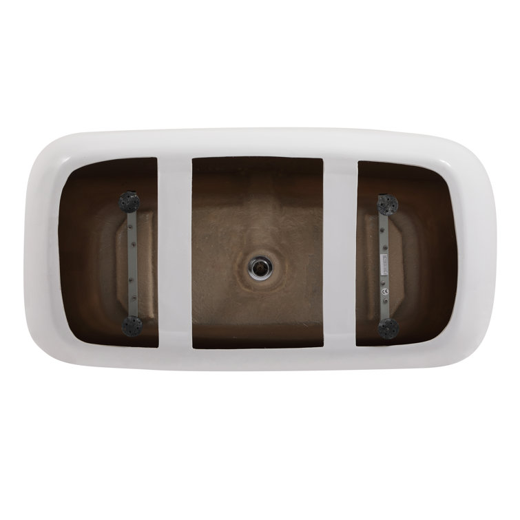 Elegant Glossy White Acrylic Soaking Bathtub 59"