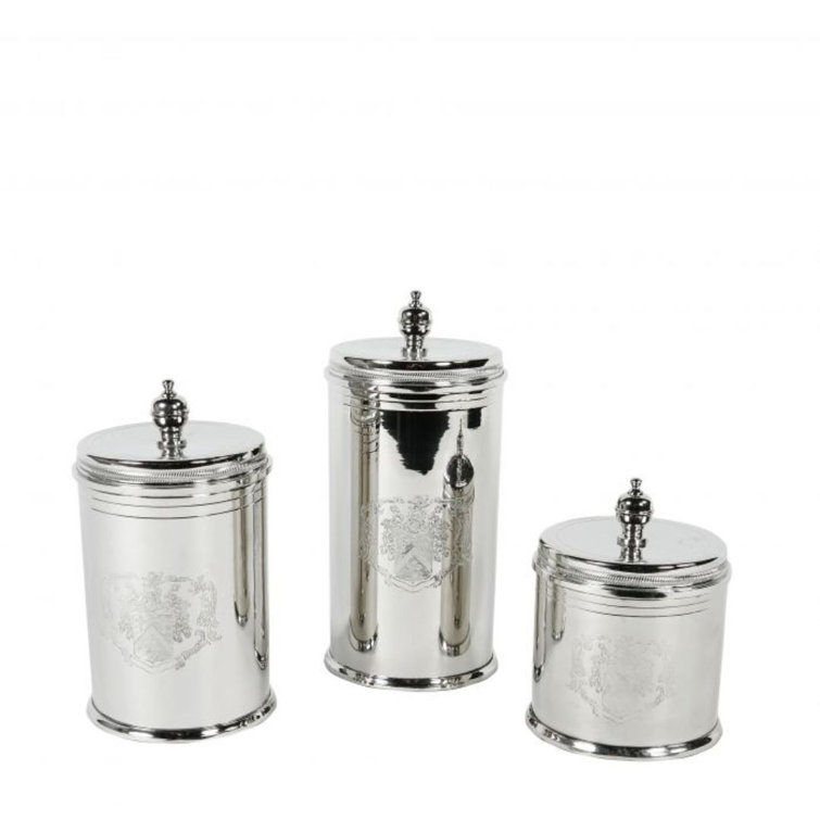 Gaston Nickel Finish Metal Canister Set of 3