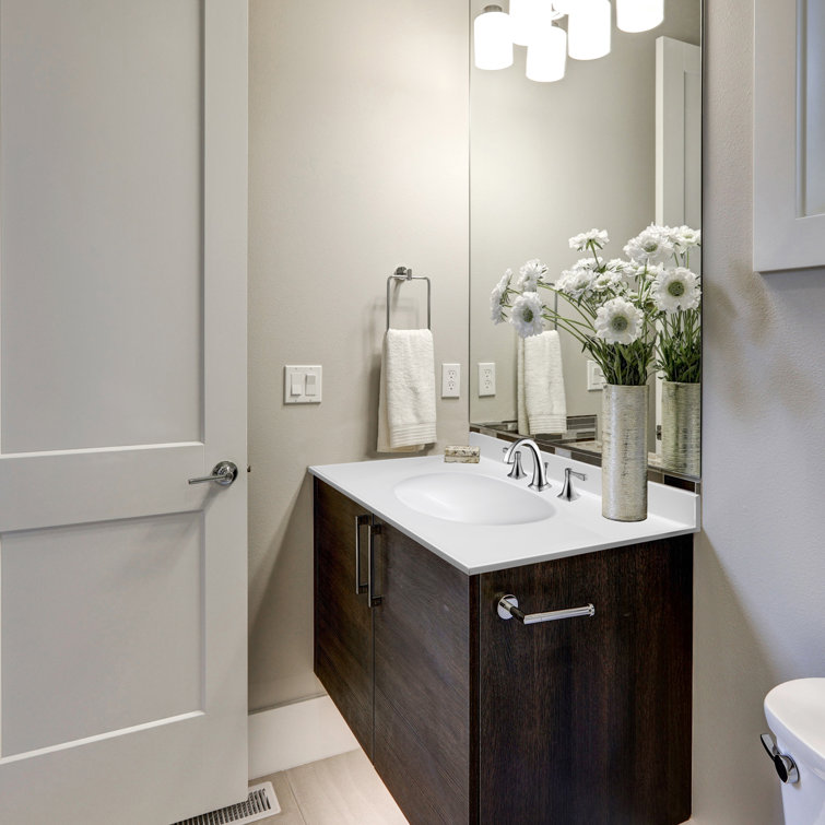 Solid White Cultured Marble 31-Inch Vanity Top with Backsplash