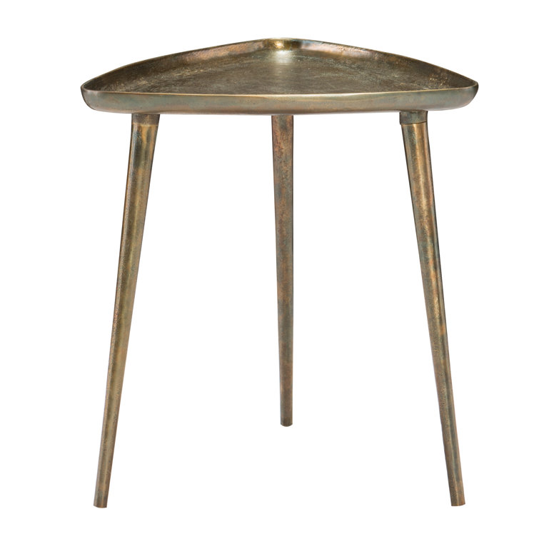 Buckley Gold Triangular Metal Industrial End Table