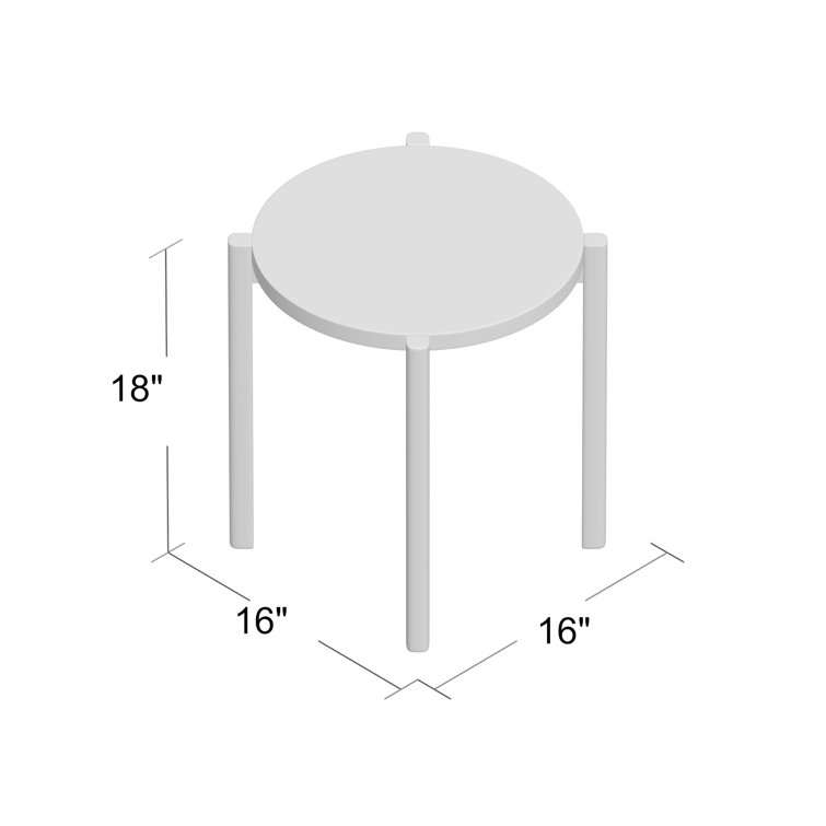 Santino 16" Round Wood & MDF Modern Butler Loft End Table