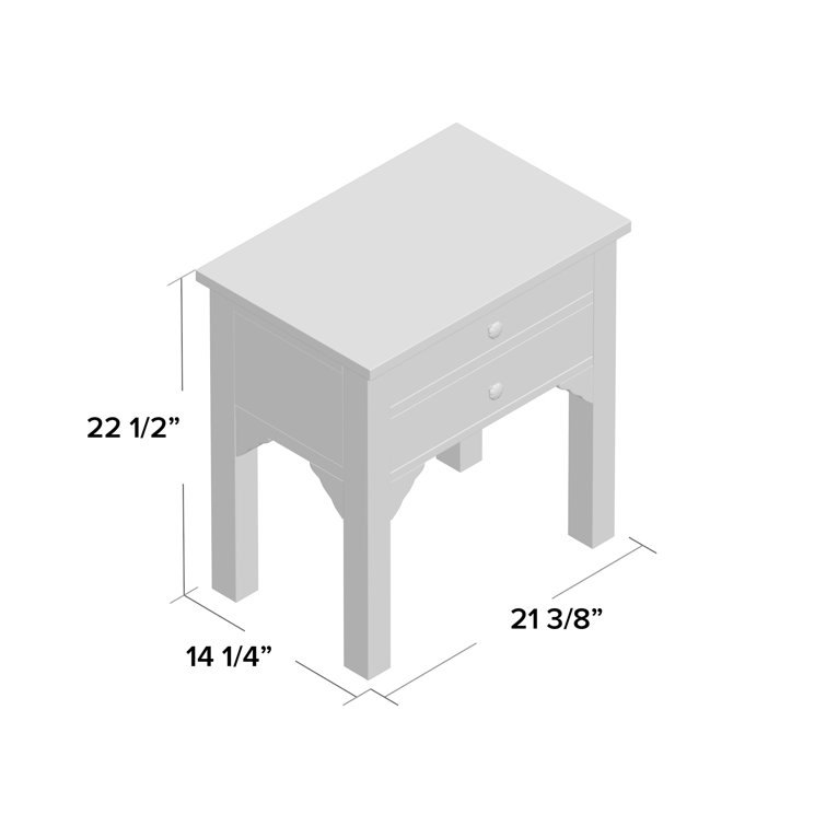 Petite Gray Bone Inlay Floral Nightstand with Storage