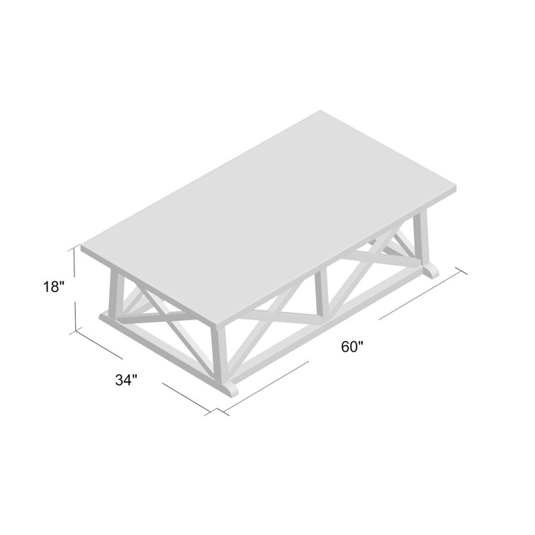 Sutton 60'' Rectangular Hand Rubbed Black Wood Coffee Table