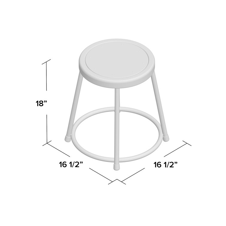 Robust Gray 18" Steel Frame Stool with Warp-Proof Masonite Seat