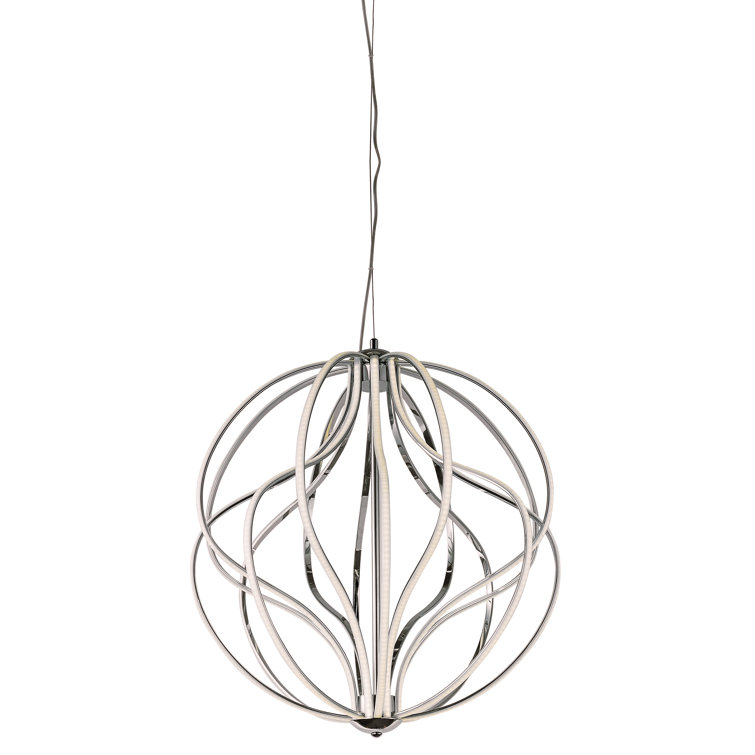 Aura 16-Light Polished Chrome LED Globe Chandelier