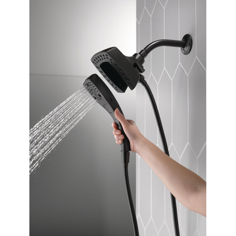 Matte Black Stainless Steel Dual Handheld Wall Mount Shower
