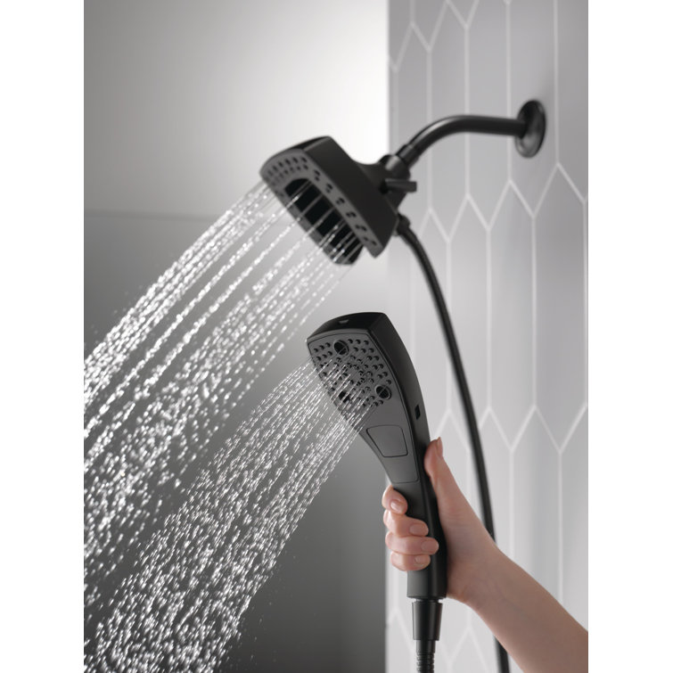 Matte Black Stainless Steel Dual Handheld Wall Mount Shower