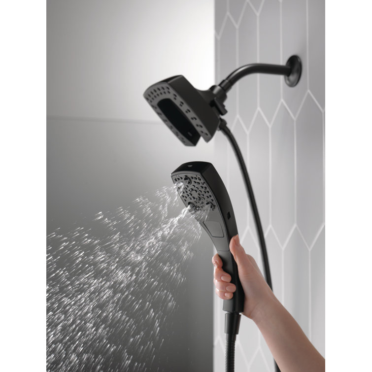 Matte Black Stainless Steel Dual Handheld Wall Mount Shower