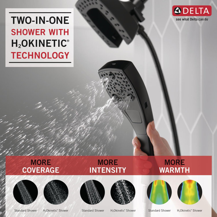 Matte Black Stainless Steel Dual Handheld Wall Mount Shower