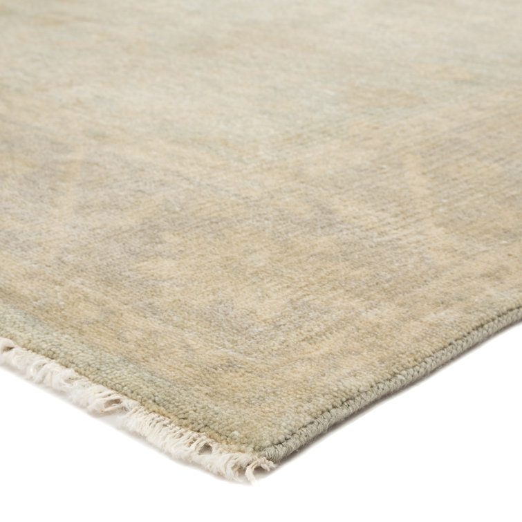 Gray Hand-Knotted Wool 10' x 14' Rectangular Area Rug