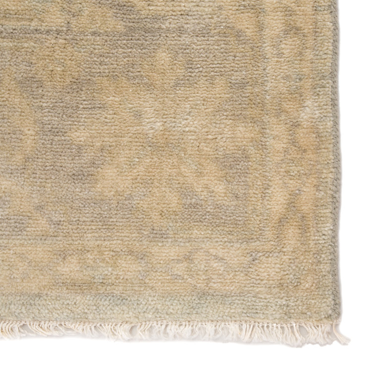 Gray Hand-Knotted Wool 10' x 14' Rectangular Area Rug