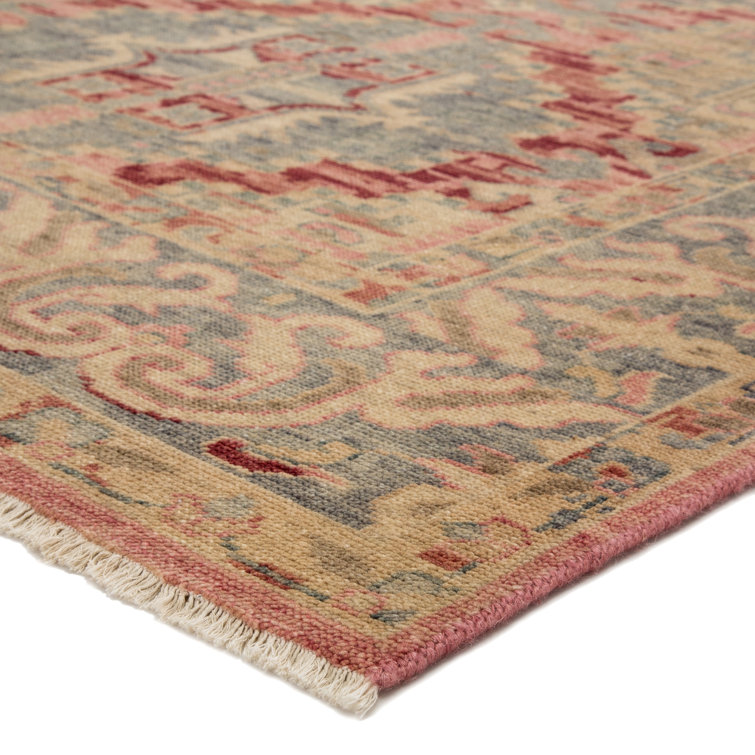 Hand-Knotted Gray Medallion Wool Rug 10' x 14'