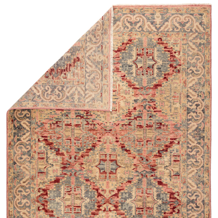 Hand-Knotted Gray Medallion Wool Rug 10' x 14'