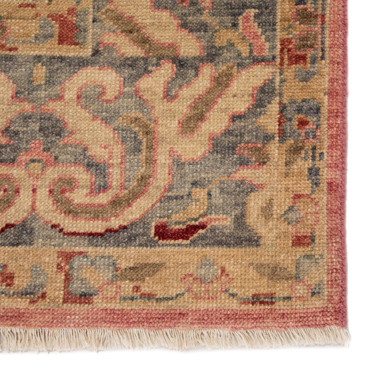 Hand-Knotted Gray Medallion Wool Rug 10' x 14'
