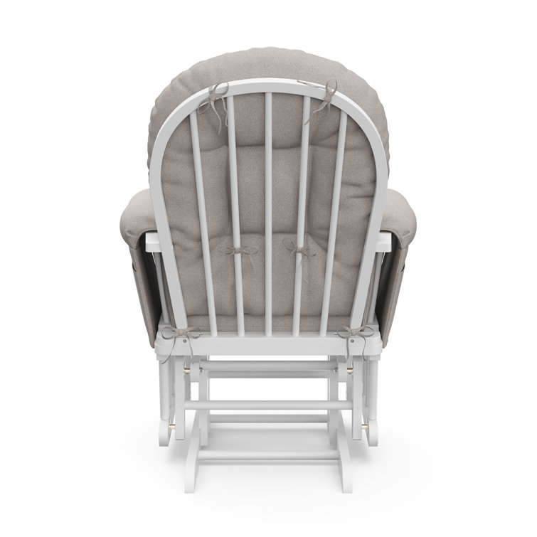 White and Taupe Swirl Glider with Ottoman Set