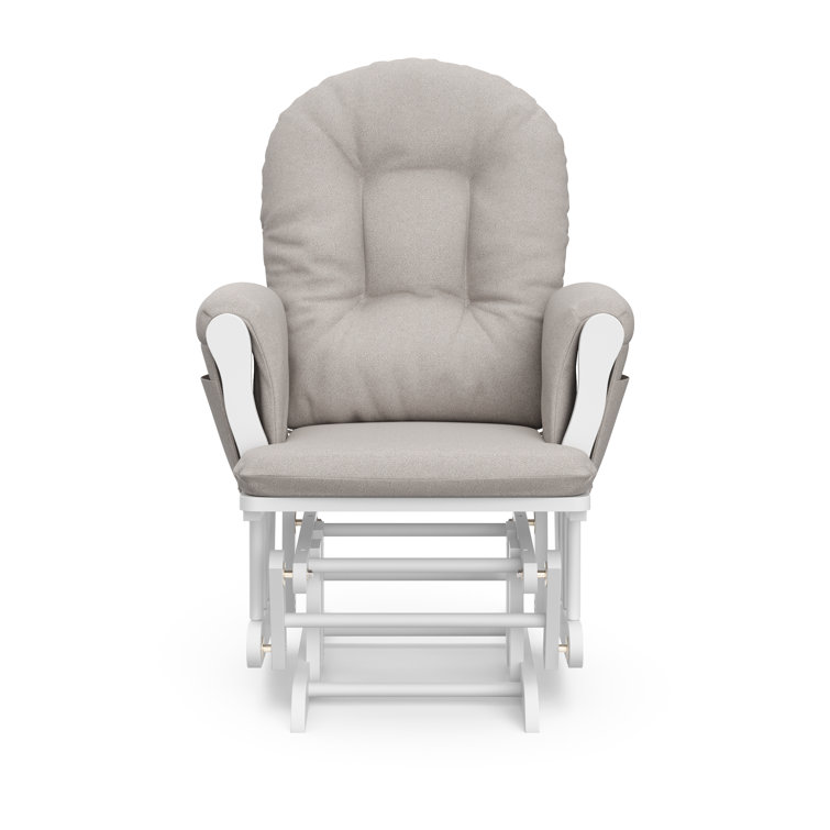 White and Taupe Swirl Glider with Ottoman Set