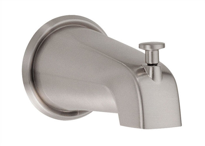 Brushed Nickel Wall Mounted Tub Spout with Diverter