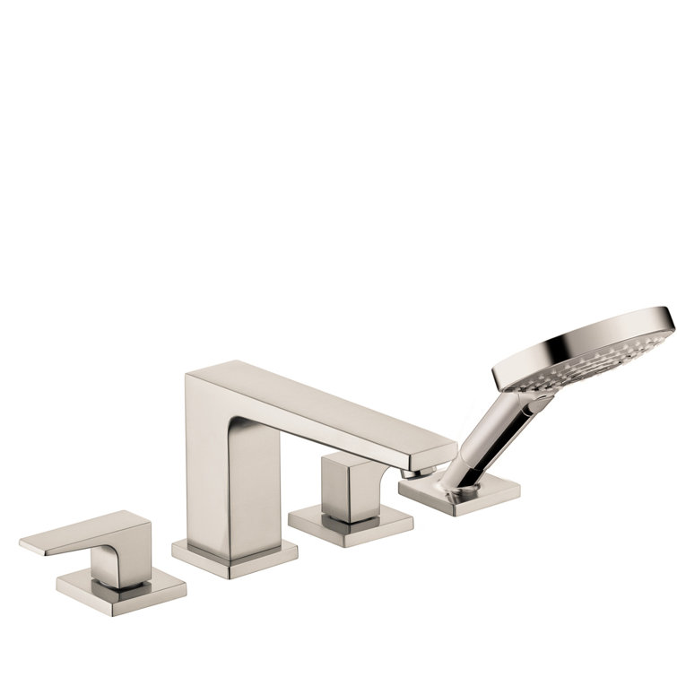 Sleek European Black Nickel Widespread Faucet with Handshower