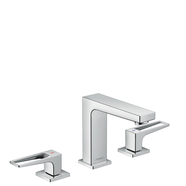 Sleek Metropol Brushed Nickel Widespread Bathroom Faucet