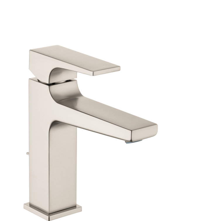 Modern Sleek Black and Nickel 7 1/4" Single Hole Bathroom Faucet