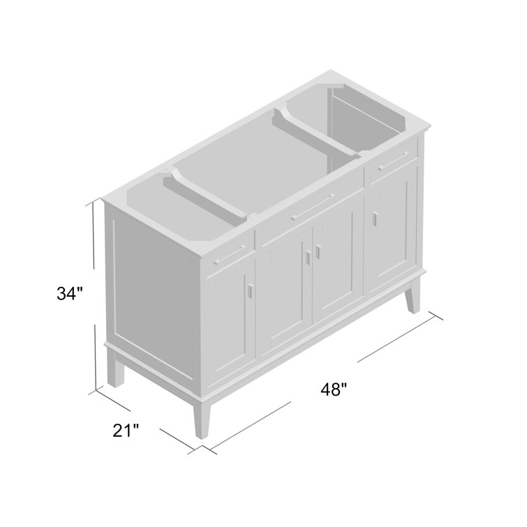 Transitional 48" Solid Wood Freestanding Vanity Base - Tobacco