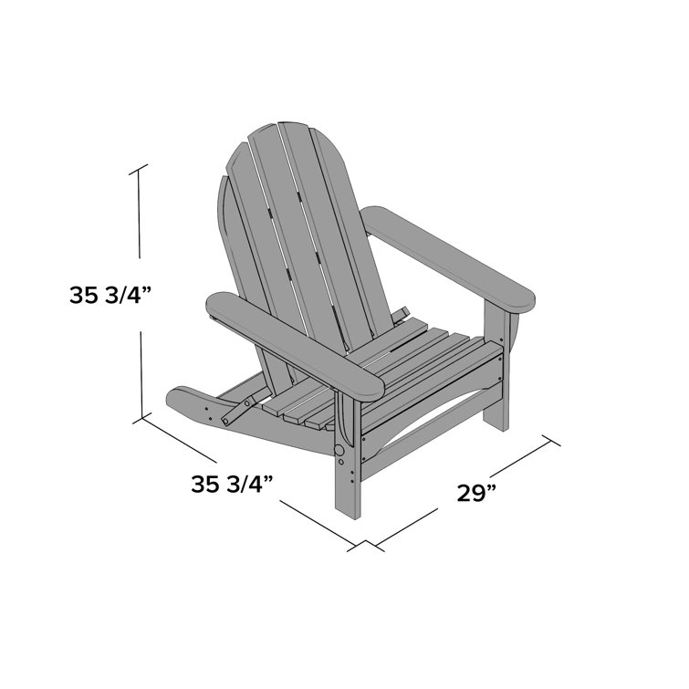 Navy Blue HDPE Plastic Folding Adirondack Chair with Arms