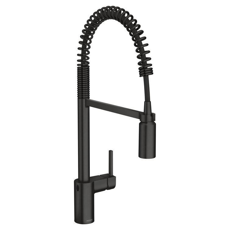 Matte Black Stainless Steel Spring Pulldown Kitchen Faucet
