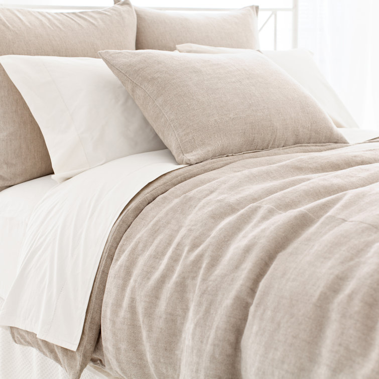 Natural Linen Chenille Twin Duvet Cover