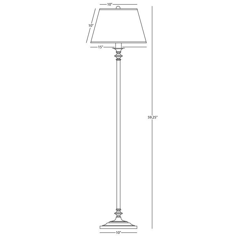 Wilton 59'' Black Rust Floor Lamp with Golden Saki Shade