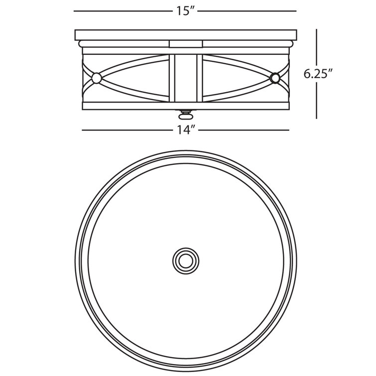 Chase Polished Nickel 15" Indoor/Outdoor Glass Drum Flush Mount
