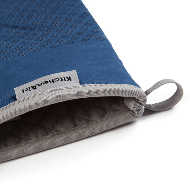 Blue Willow Silicone Print Heat Resistant Oven Mitts, 2 Piece Set