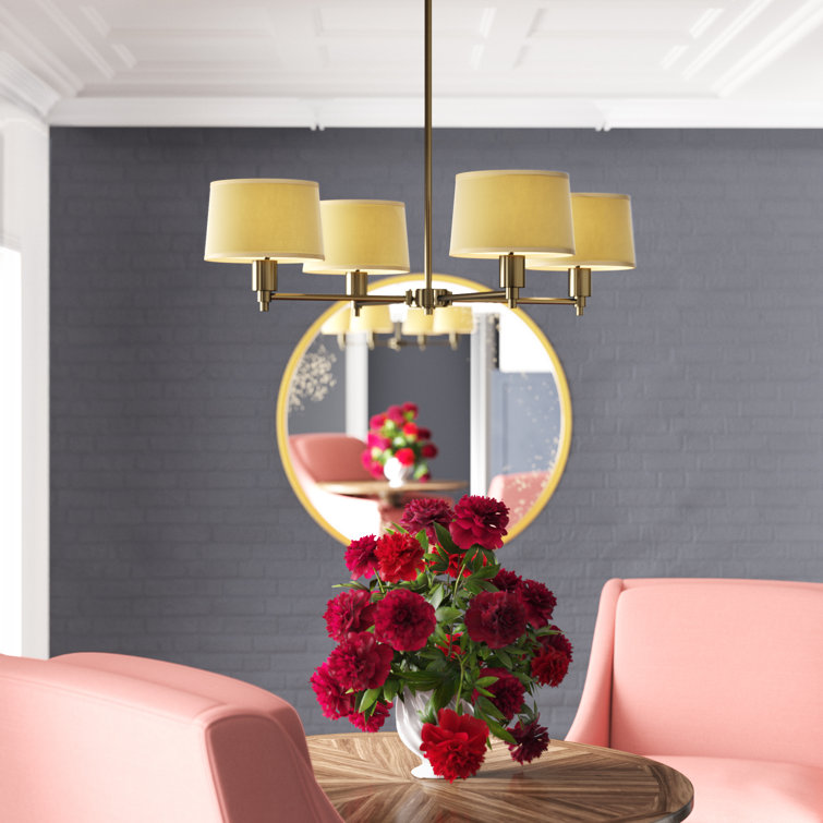 Real Simple Deep Bronze 4-Light Drum Chandelier with Snowflake Shade