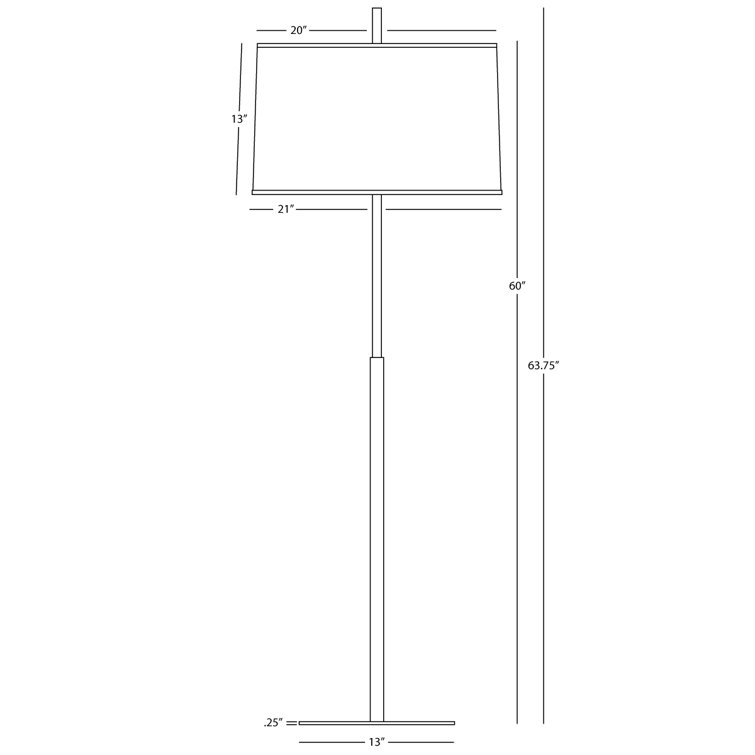Echo 63.75'' Stainless Steel Floor Lamp with Drum Shade