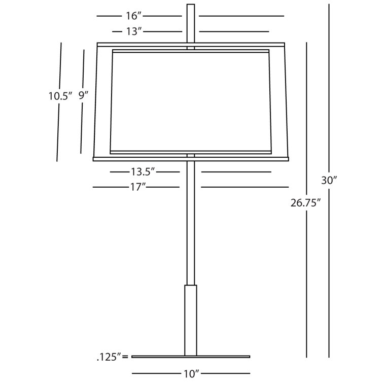 30" Bronze Metal Table Lamp with 3-Way Switch