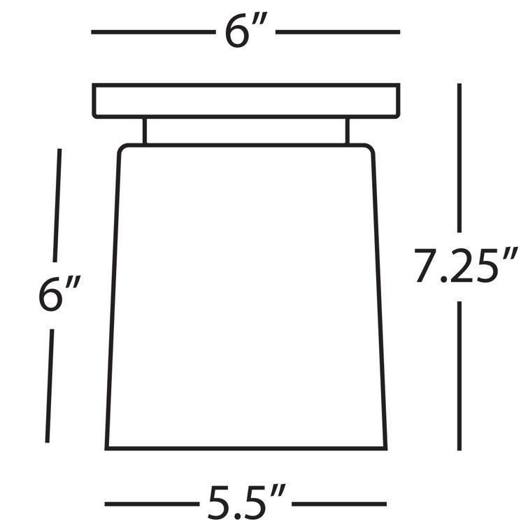 Nina Polished Nickel 7'' Indoor/Outdoor Glass Flush Mount