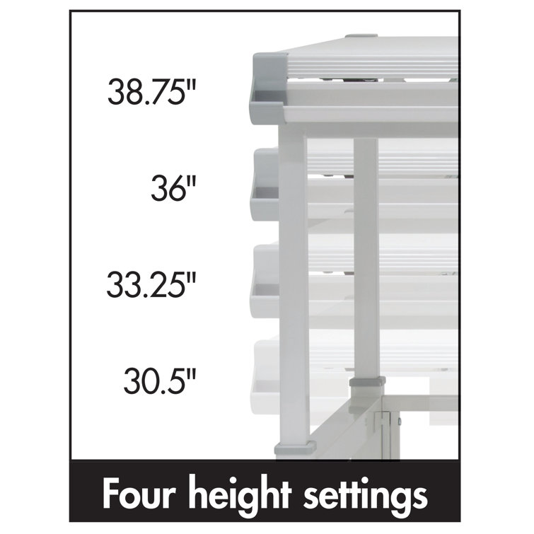 CraftMaster Adjustable Wood Drafting Table with Dual Top and Storage Drawers