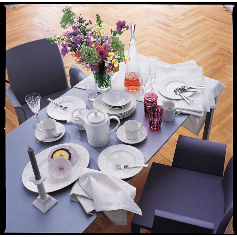 Cellini White Porcelain 24-Piece Dinnerware Set, Service for 6
