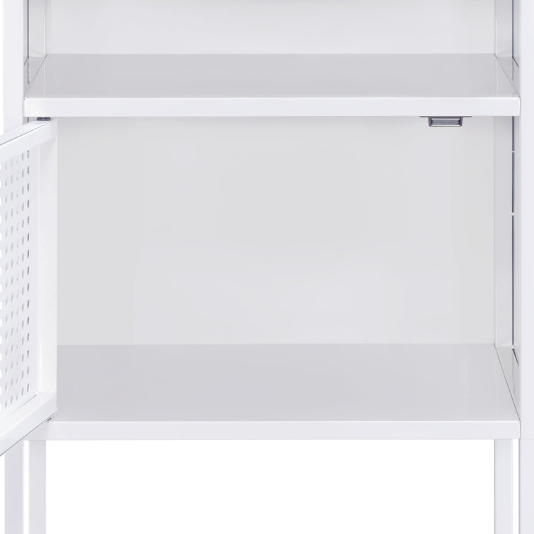 Gemma 19" White Metal Nightstand with USB Port